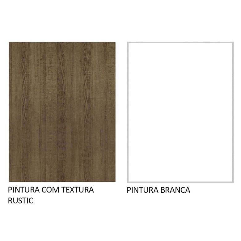 Balcão Multiuso 120cm 2 Portas 3 Gavetas Rustic/Branco Agata Madesa