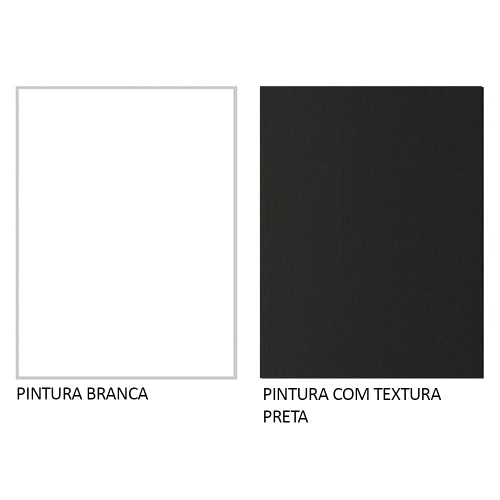Kit com Balcão e Armário Aéreo Multiuso 120cm Branco/Preto Agata Madesa