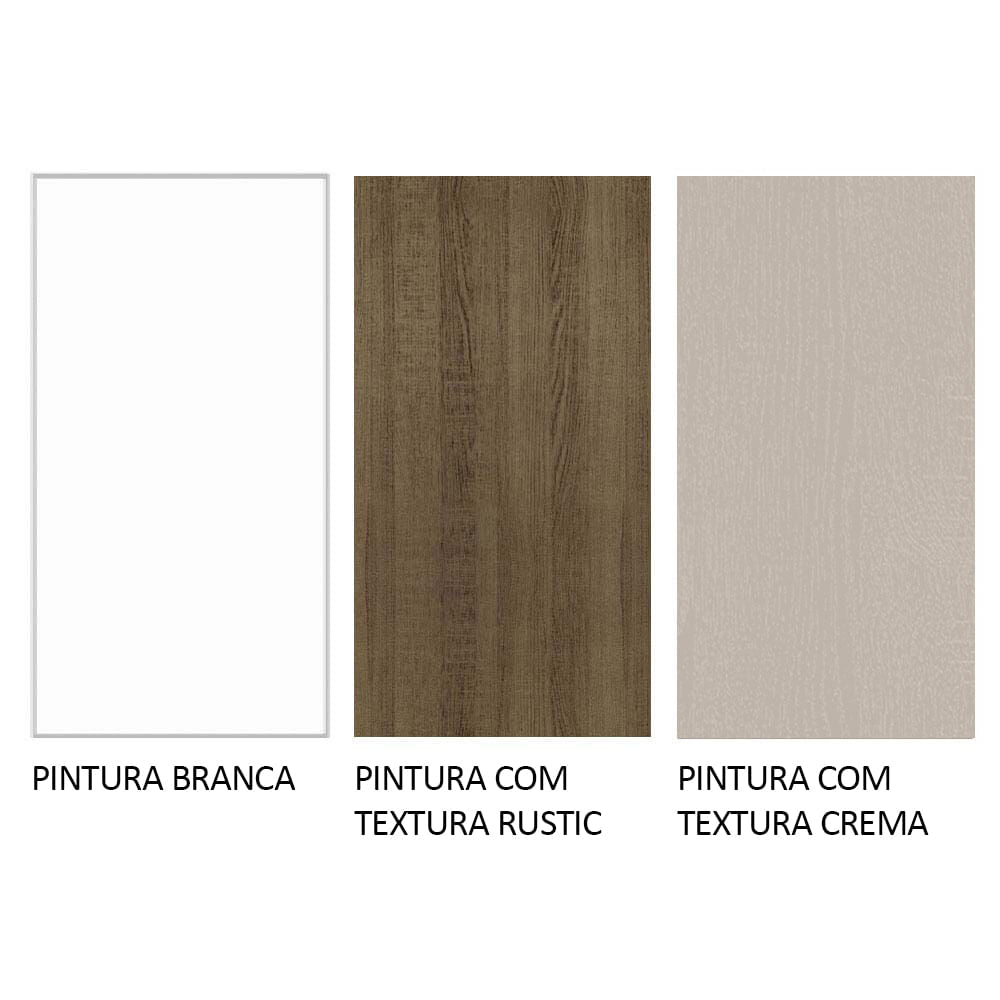 Armário de Cozinha Completa 100% MDF 300cm Branco/Rustic/Crema Smart Madesa 03