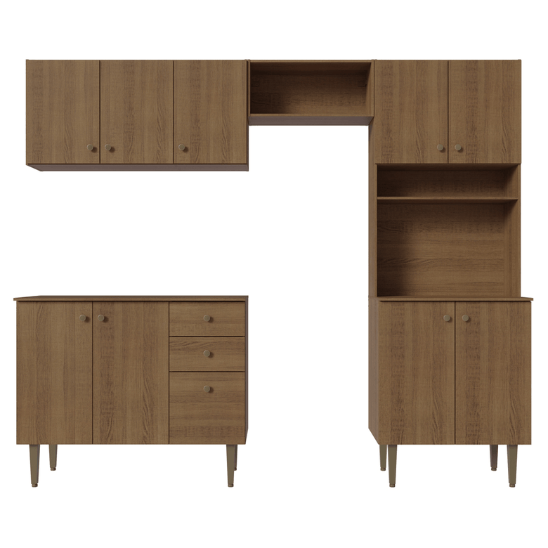 Armário de Cozinha Compacta 235cm Rustic Gourmet Madesa 01