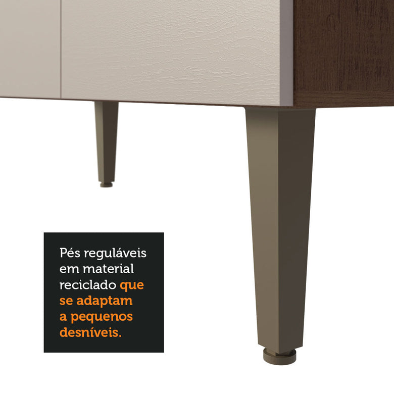 Armário de Cozinha Compacta 235cm Rustic/Crema Gourmet Madesa 01