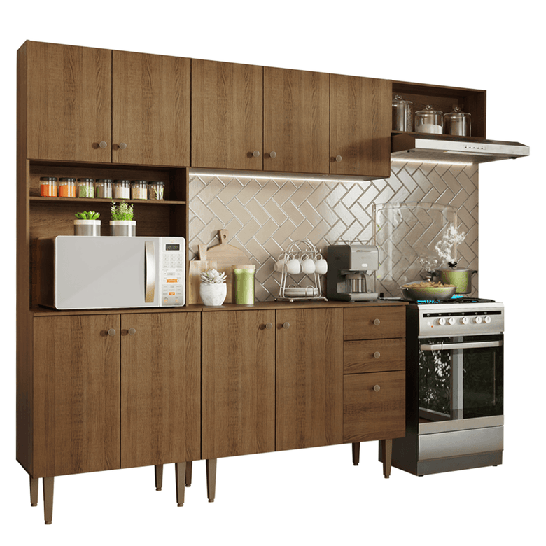 Armário de Cozinha Compacta 235cm Rustic Gourmet Madesa 02