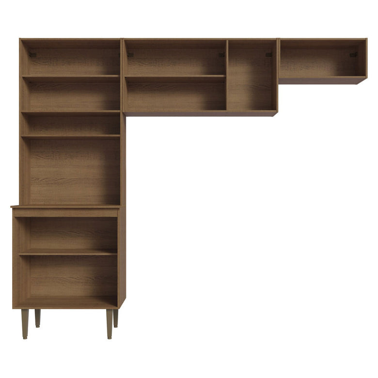 Armário de Cozinha Compacta Quiosque 235cm Rustic/Crema Gourmet Madesa 01