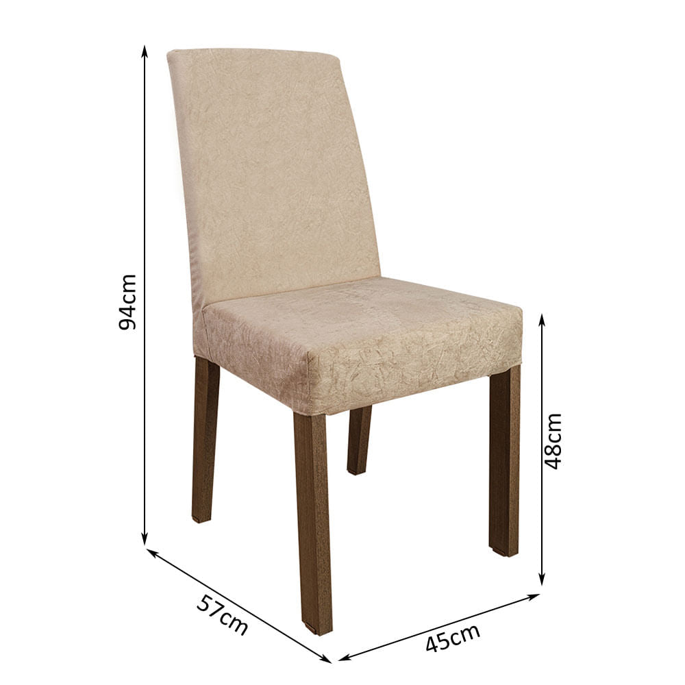 Conjunto Sala de Jantar Mesa Tampo de Madeira 6 Cadeiras Rustic/Crema/Imperial Simone Madesa