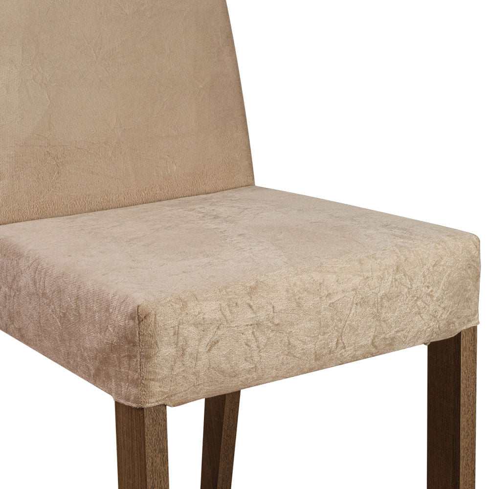 Conjunto Sala de Jantar Mesa Tampo de Madeira 6 Cadeiras Rustic/Crema/Imperial Simone Madesa