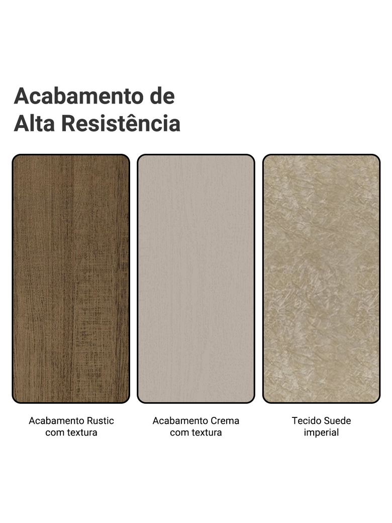 Conjunto Sala de Jantar Mesa Tampo de Madeira 6 Cadeiras Rustic/Crema/Imperial Simone Madesa