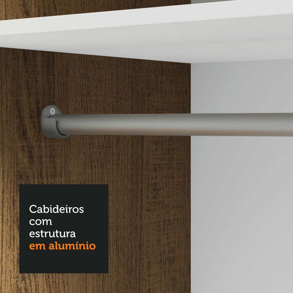 Guarda-Roupa Solteiro 2 Portas de Correr Rustic Milano Madesa