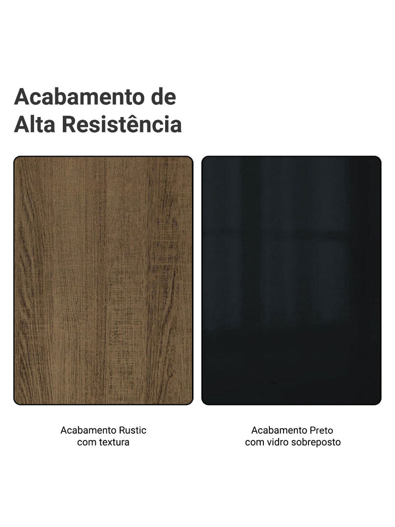 Armário de Cozinha Completa 310cm Rustic/Preto Lux Madesa 01