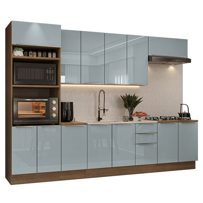 Armário de Cozinha Completa 310cm Rustic/Cinza Lux Madesa 02