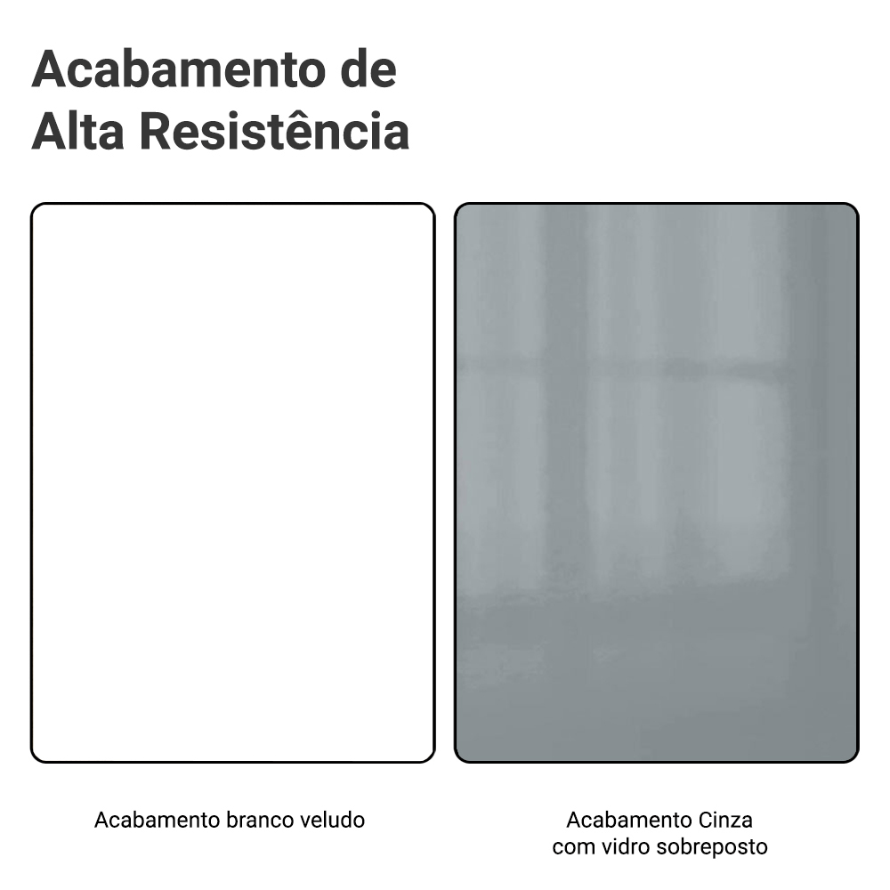 Armário de Cozinha Compacta 190cm Branco/Cinza Lux Madesa 02