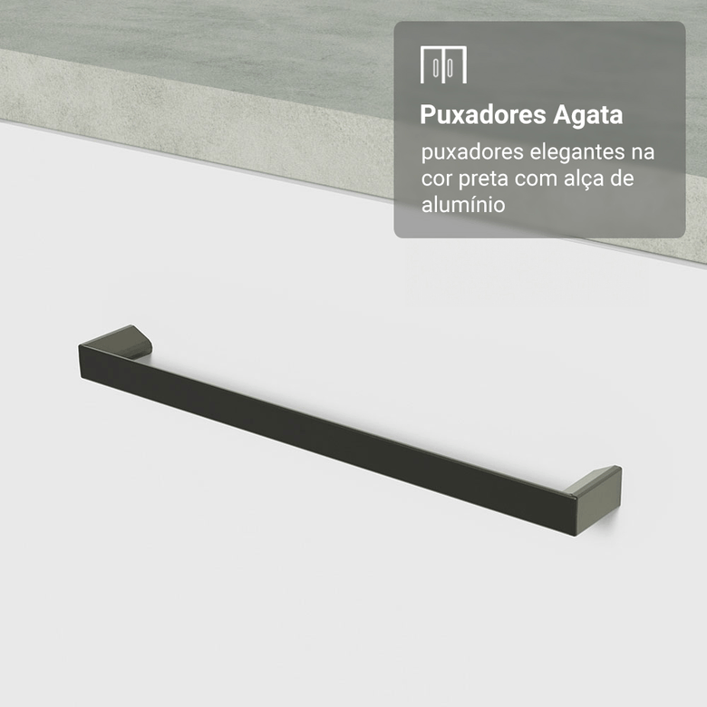 Armário de Cozinha Compacta 190cm com Cristaleira Branco Agata Madesa 01