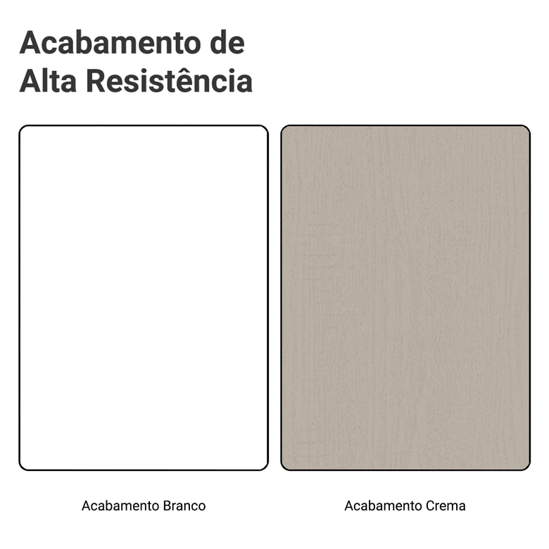 Armário de Cozinha Compacta 190cm com Cristaleira Branco/Crema Agata Madesa 01