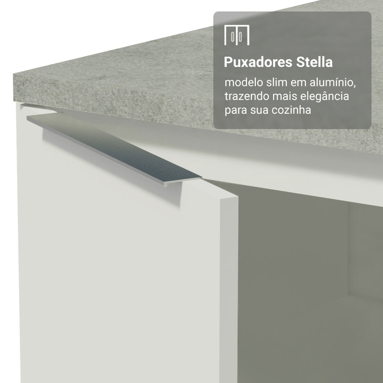 Armário de Cozinha Compacta 190cm Branco Stella Madesa 03