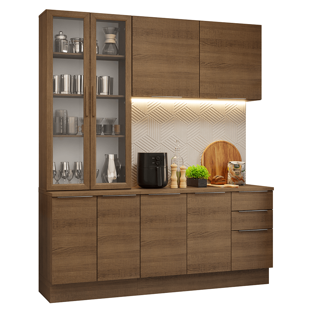 Armário de Cozinha Compacta 190cm Rustic Stella Madesa 03 - Rustic