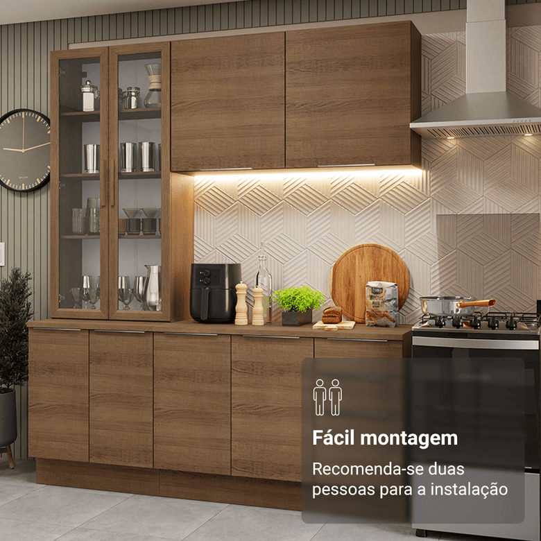 Armário de Cozinha Compacta 190cm Rustic Stella Madesa 03