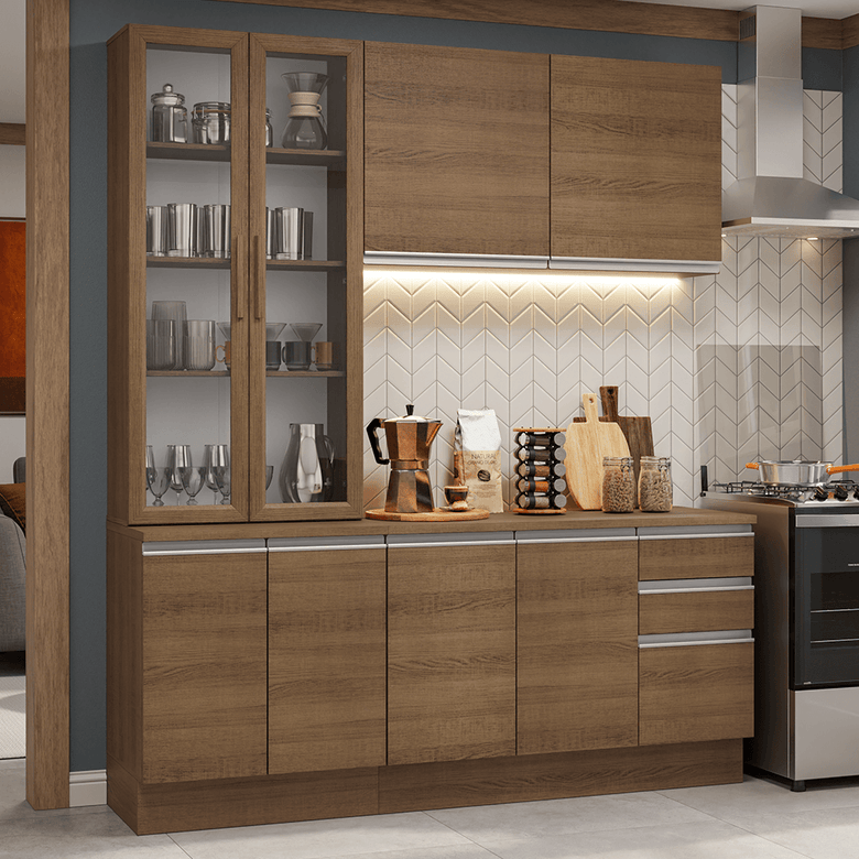 Armário de Cozinha Compacta 190cm Rustic Glamy Madesa 05