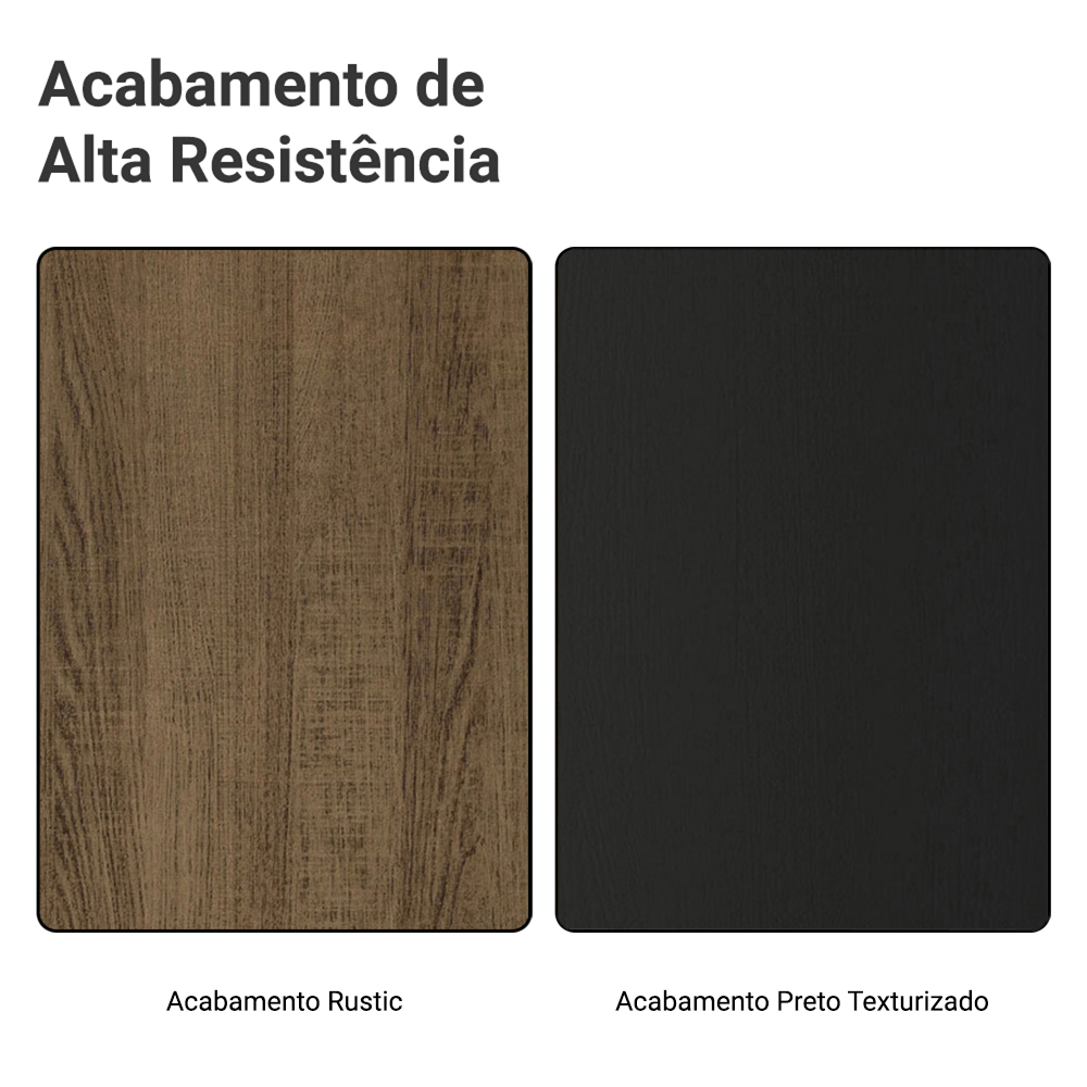 Armário de Cozinha Compacta 190cm Rustic/Preto Glamy Madesa 05