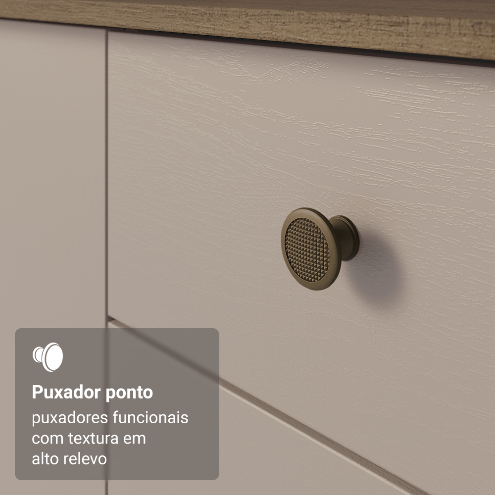 Armário de Cozinha Compacta 235cm Rustic/Crema Gourmet Madesa XC03