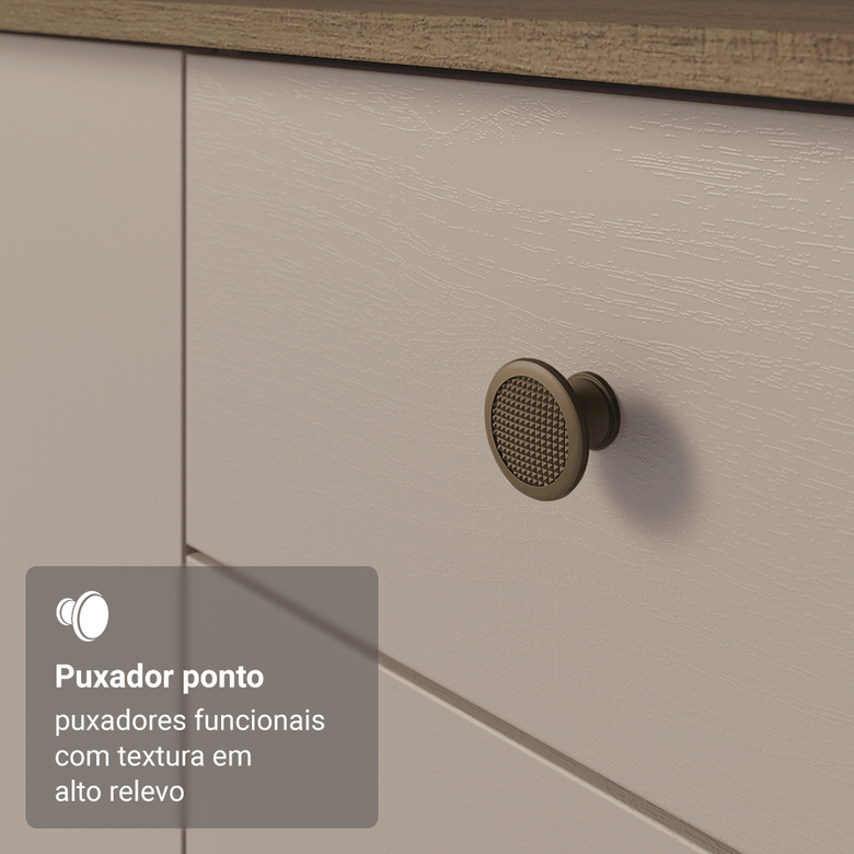 Armário de Cozinha Compacta 235cm Rustic/Crema Gourmet Madesa XC03