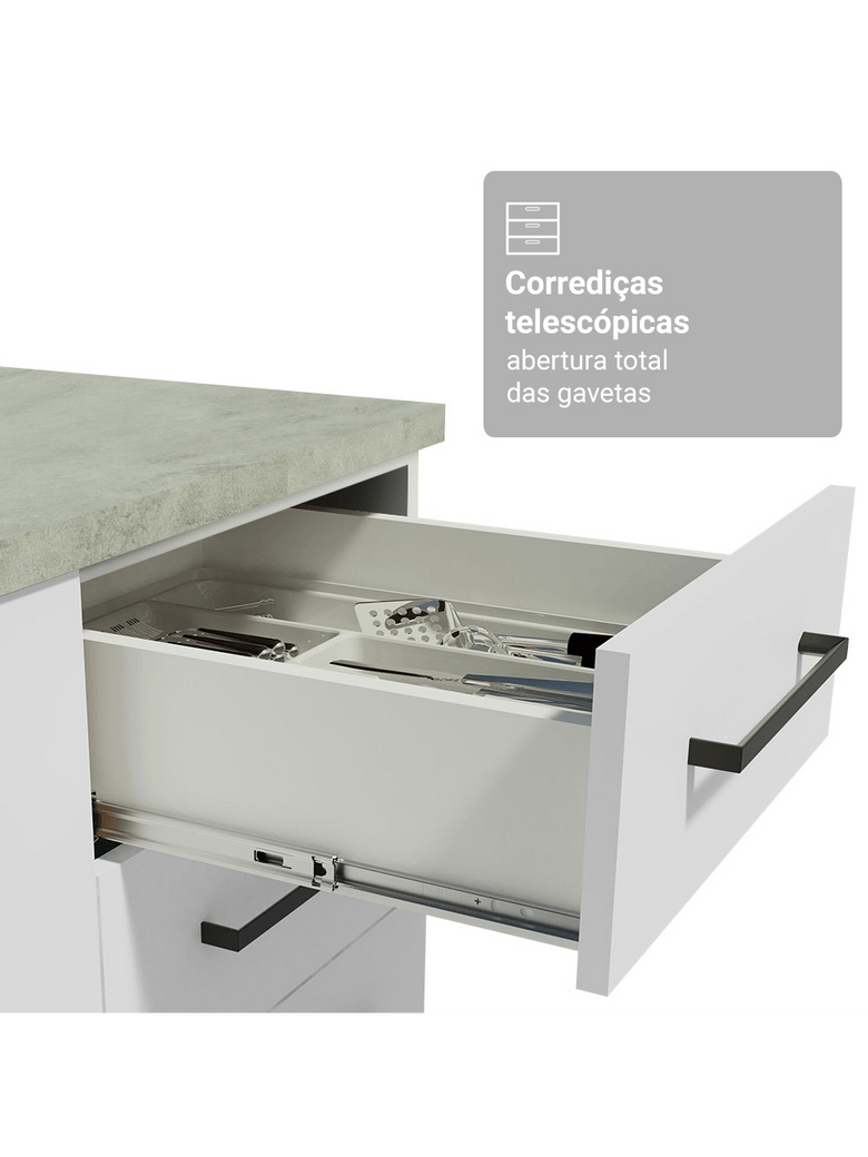 Armário de Cozinha Completa 270cm Branco Agata Madesa 11