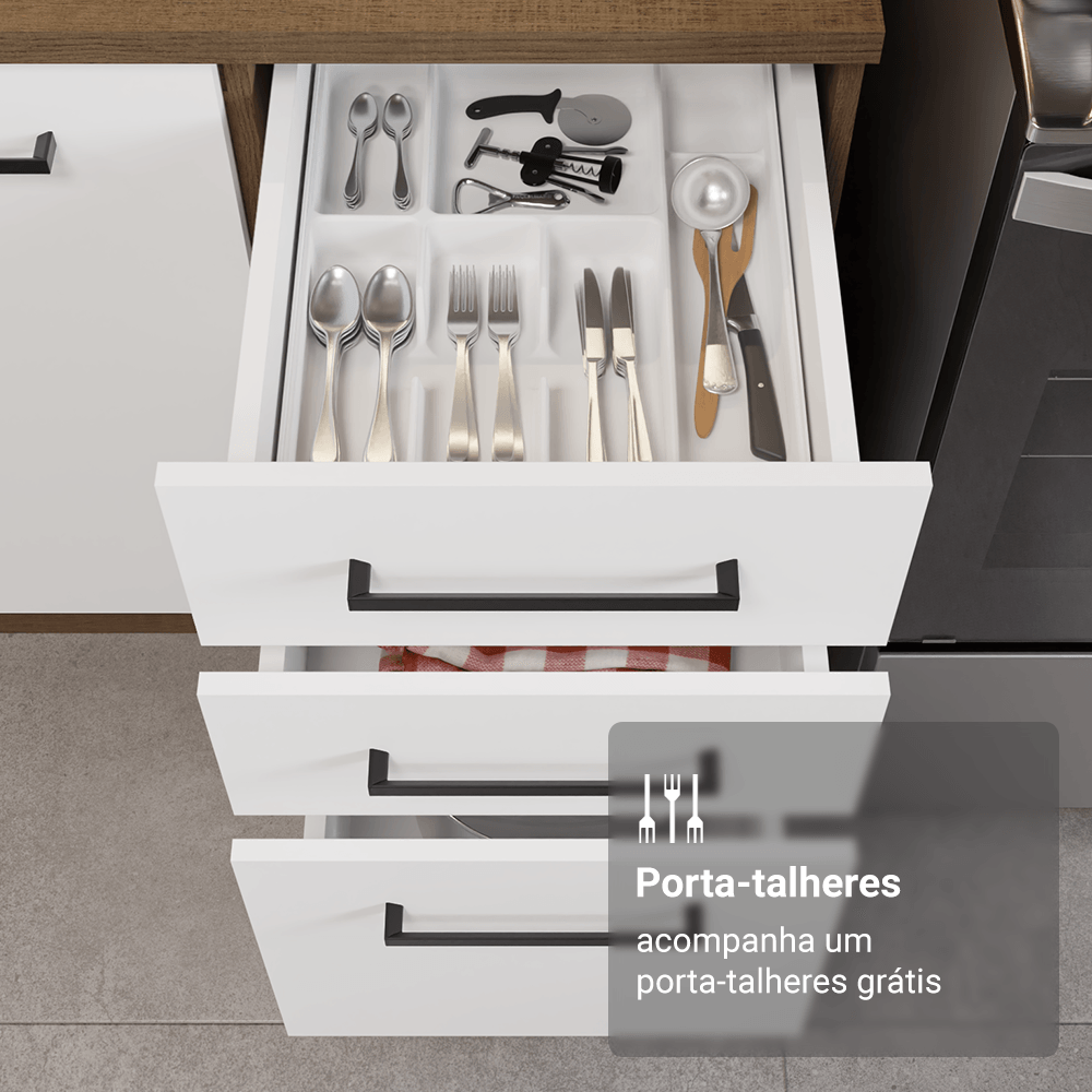 Armário de Cozinha Completa 270cm Rustic/Branco Agata Madesa 11