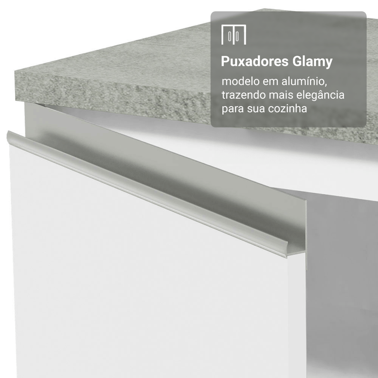 Armário de Cozinha Completa 270cm Branco Glamy Madesa 16
