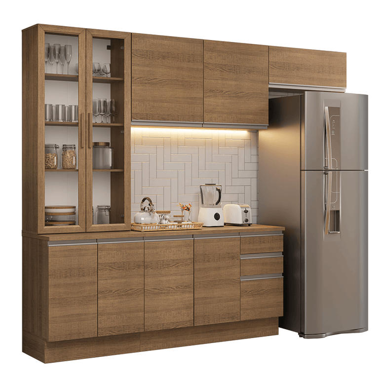 Armário de Cozinha Completa 270cm Rustic Glamy Madesa 16