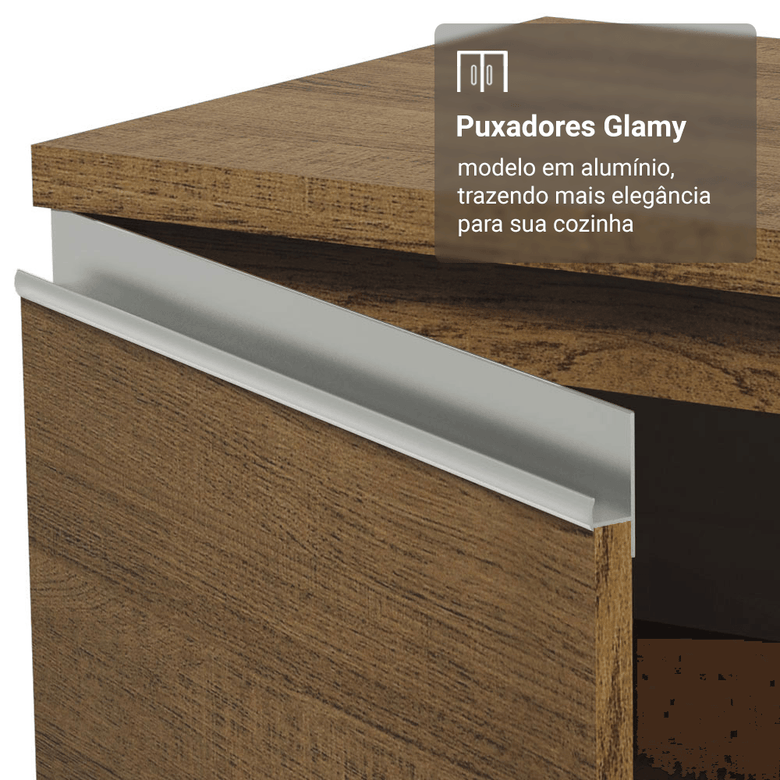 Armário de Cozinha Completa 270cm Rustic Glamy Madesa 16