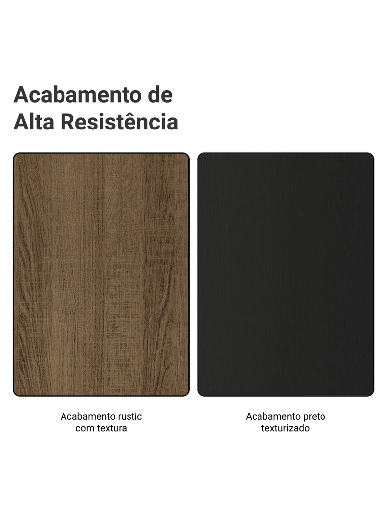 Armário de Cozinha Completa 270cm Rustic/Preto Glamy Madesa 16