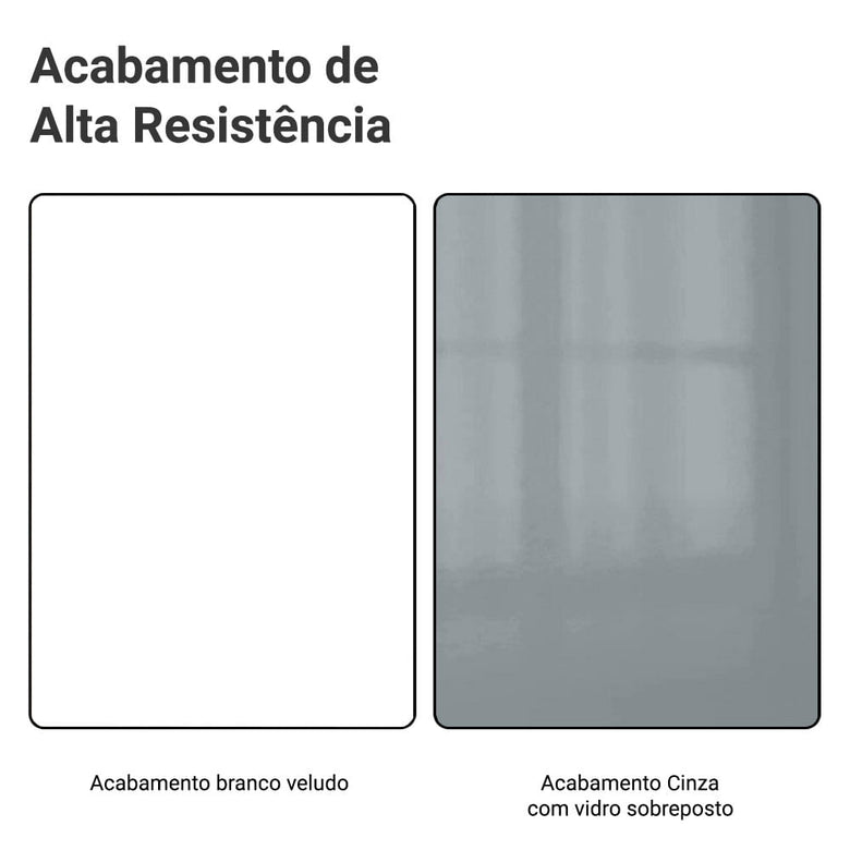Armário de Cozinha Completa 270cm Branco/Cinza Lux Madesa 04
