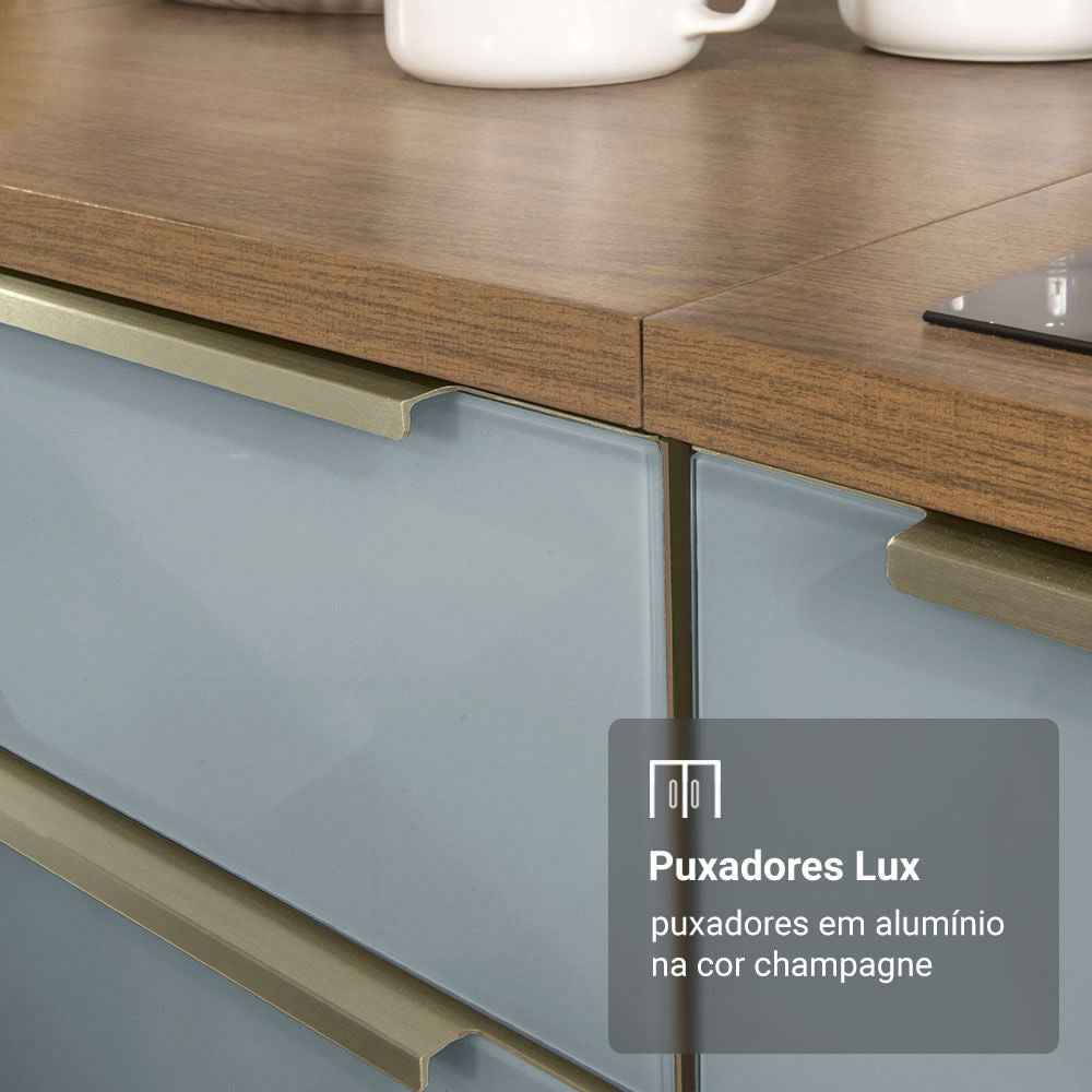 Armário de Cozinha Completa 270cm Rustic/Cinza Lux Madesa 04