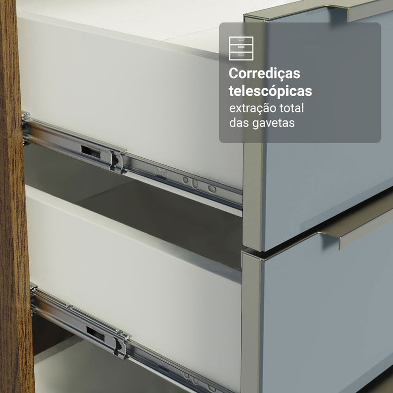 Armário de Cozinha Completa 270cm Rustic/Cinza Lux Madesa 04
