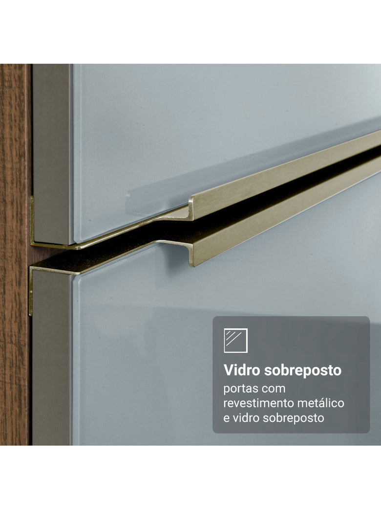 Armário de Cozinha Completa 270cm Rustic/Cinza Lux Madesa 04