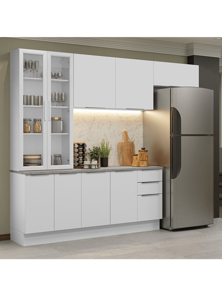 Armário de Cozinha Completa 270cm Branco Stella Madesa 11
