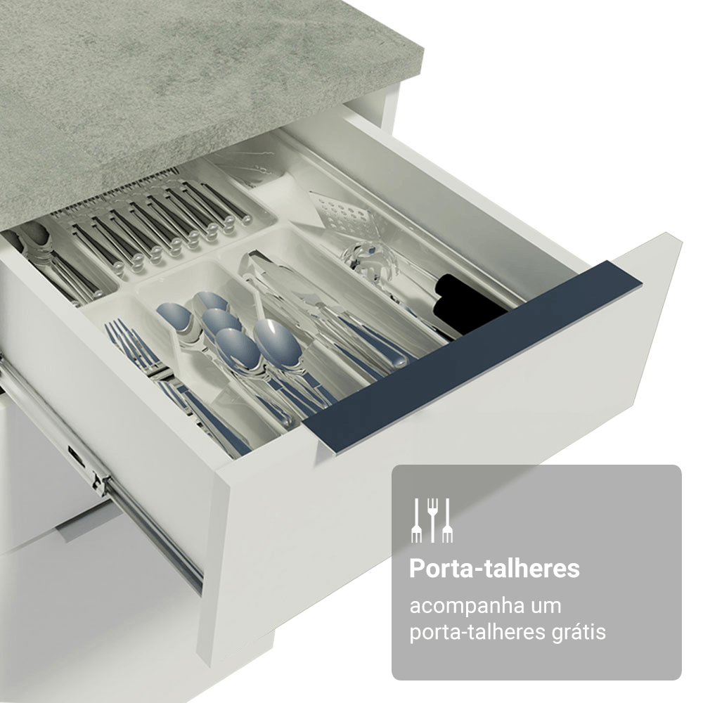 Armário de Cozinha Completa 270cm Branco Stella Madesa 11