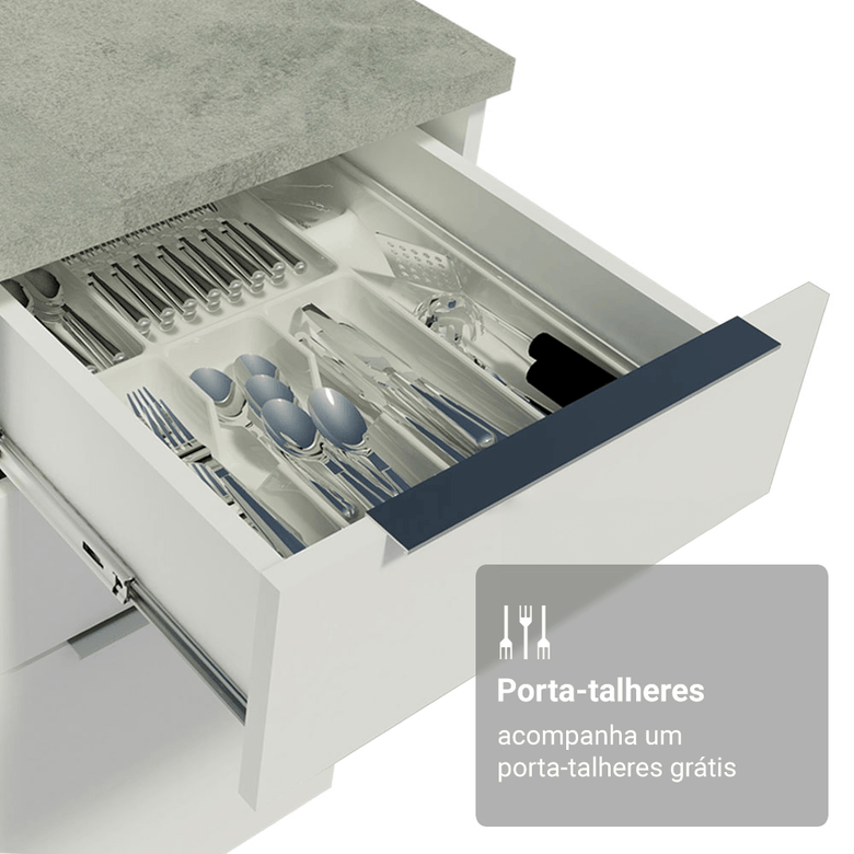 Armário de Cozinha Completa 270cm Branco Stella Madesa 11