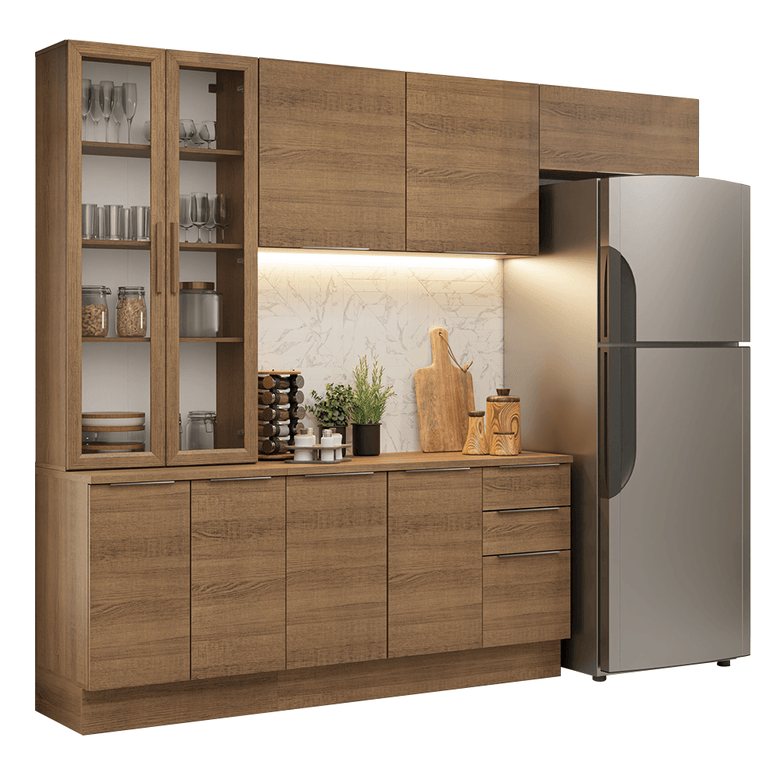 Armário de Cozinha Completa 270cm Rustic Stella Madesa 11