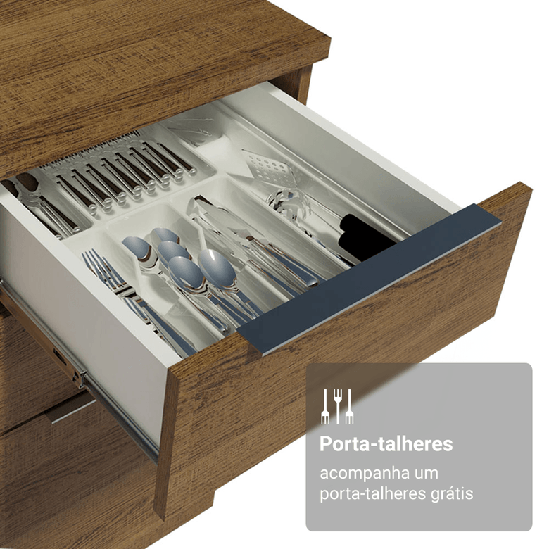 Armário de Cozinha Completa 270cm Rustic Stella Madesa 11