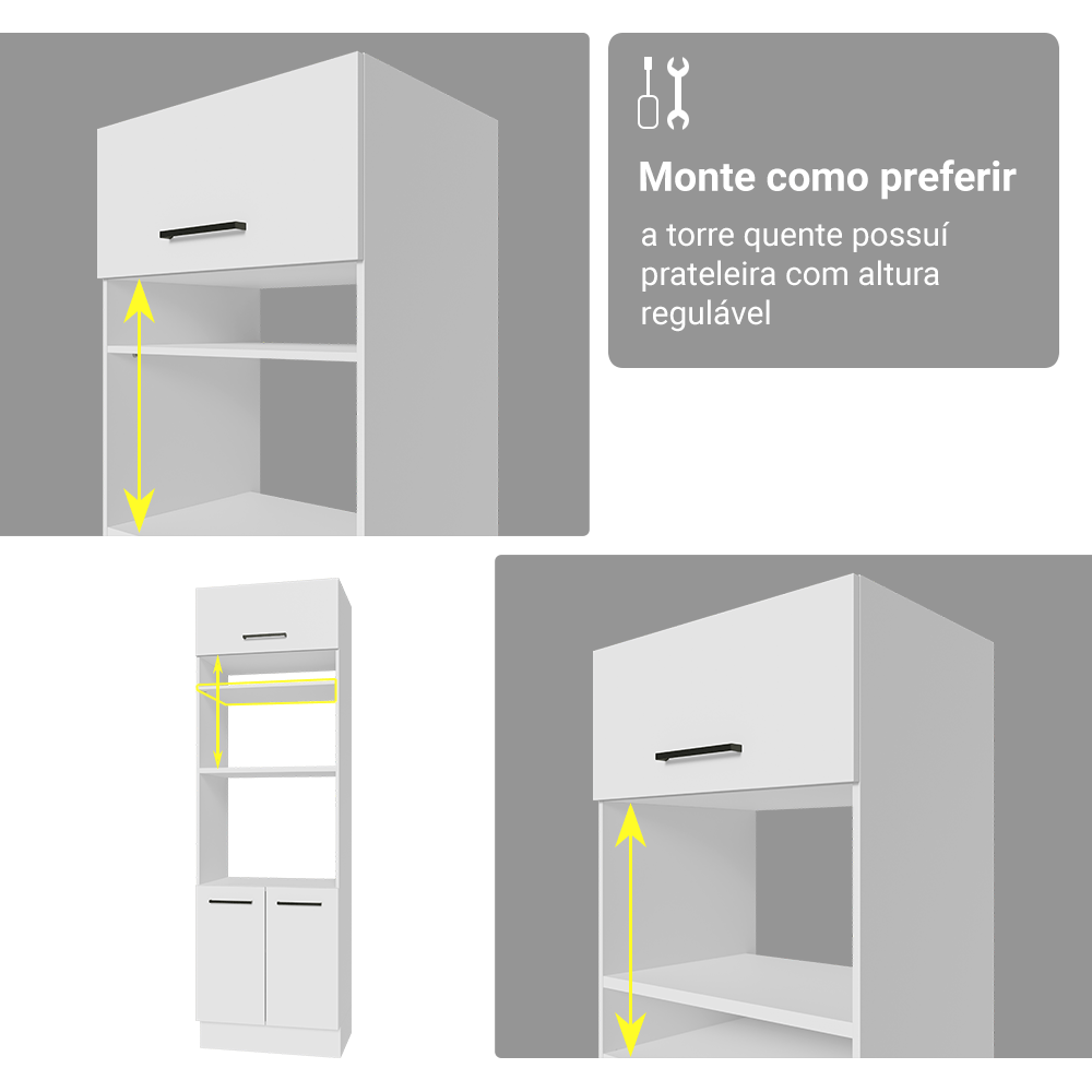 Armário de Cozinha Completa 340cm Branco Agata Madesa 01