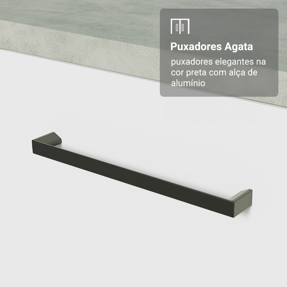 Armário de Cozinha Completa 340cm Branco Agata Madesa 01