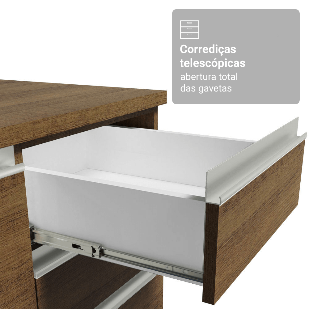 Armário de Cozinha Completa 340cm Rustic Glamy Madesa 01