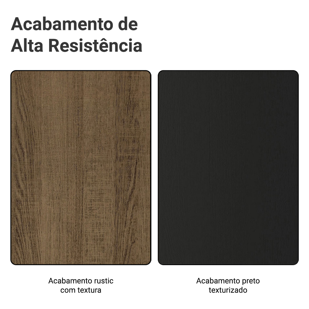 Armário de Cozinha Completa 340cm Rustic/Preto Glamy Madesa 01