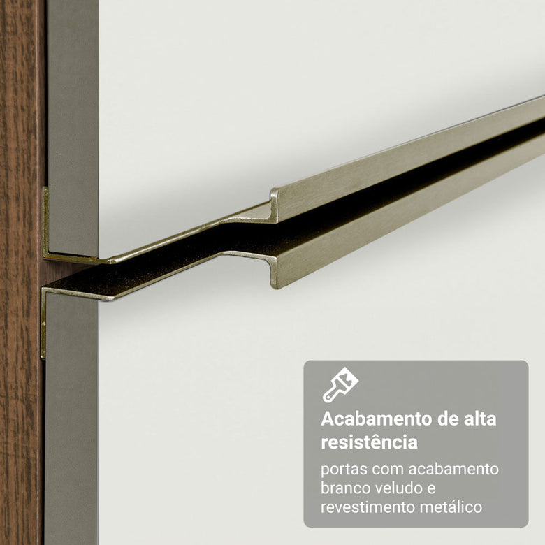 Armário de Cozinha Completa 340cm Rustic/Branco Veludo Lux Madesa 02