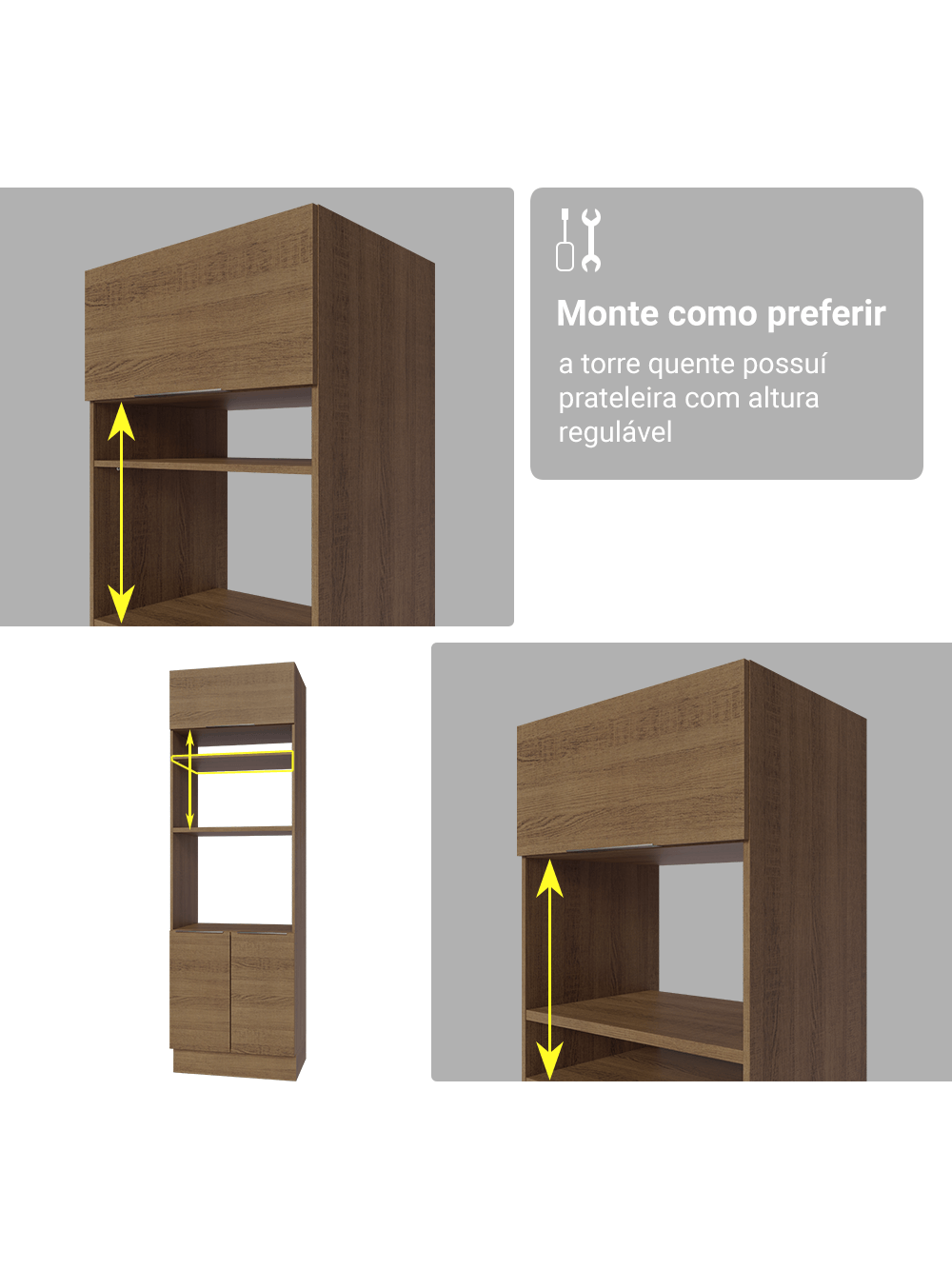 Armário de Cozinha Completa 340cm Rustic Stella Madesa 01