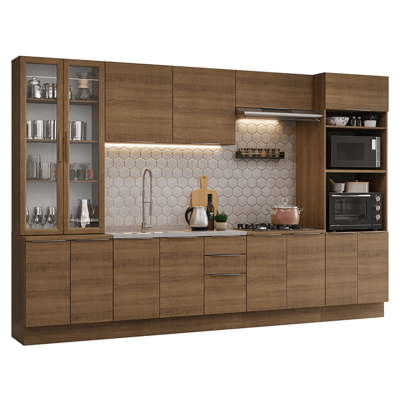 Armário de Cozinha Completa 340cm Rustic Stella Madesa 01