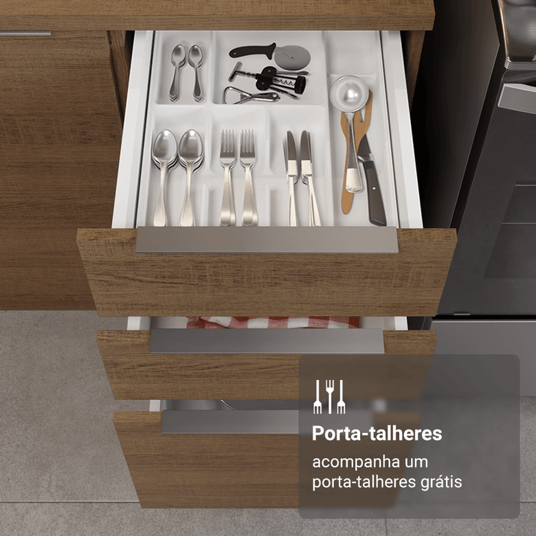 Armário de Cozinha Completa 340cm Rustic Stella Madesa 01