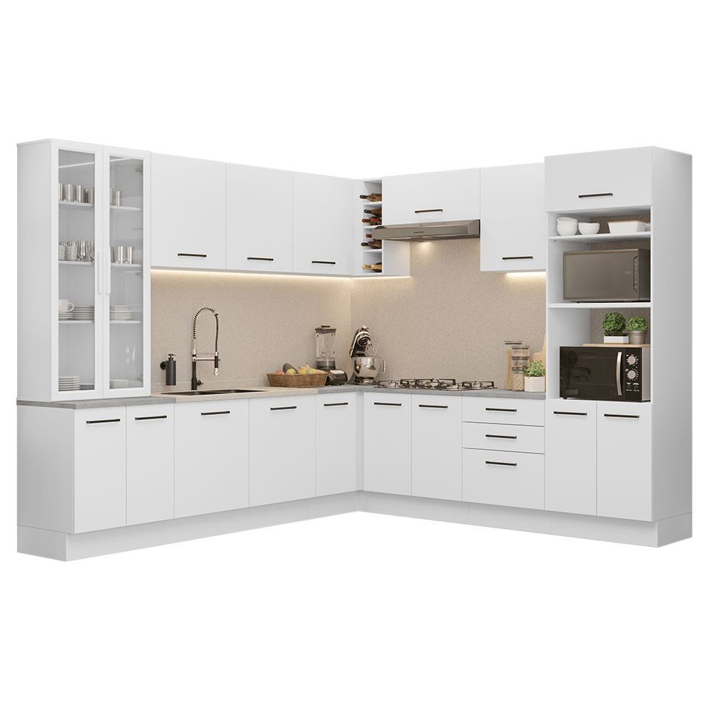 Armário de Cozinha Completa 549cm Branco Agata Madesa 01 - Branco