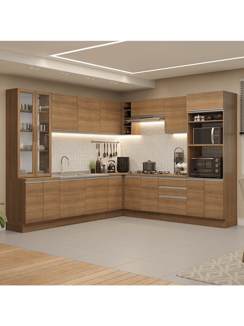 Armário de Cozinha Completa 549cm Rustic Glamy Madesa 01
