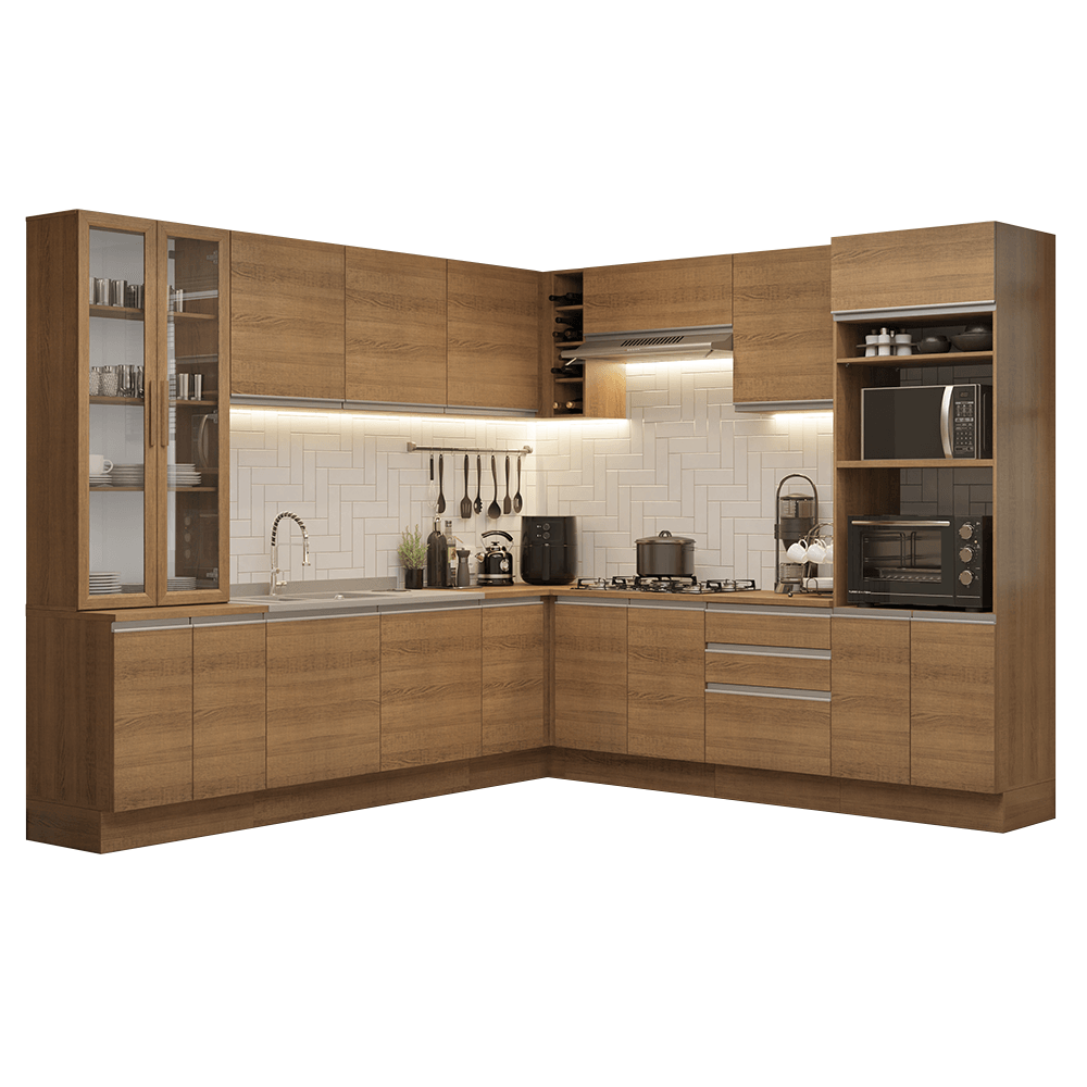 Armário de Cozinha Completa 549cm Rustic Glamy Madesa 01 - Rustic