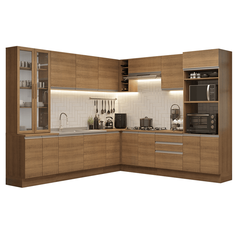 Armário de Cozinha Completa 549cm Rustic Glamy Madesa 01
